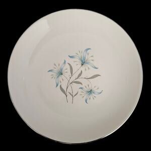 Hanover Melody Blue Floral Bread Plates Set of 2 Semi Porcelain USA